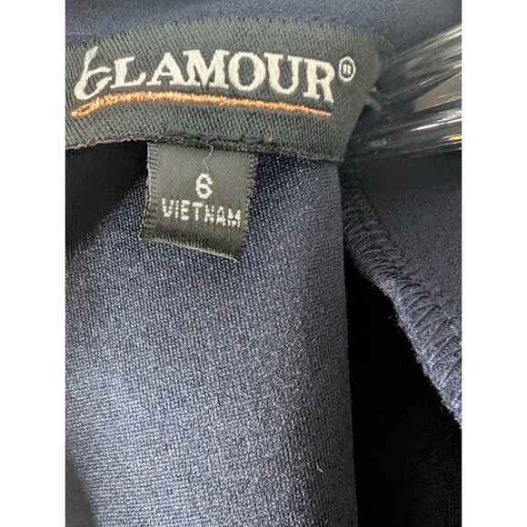 Elegant navy Peplum Work Dress with Bow Detail-size 6 ClassicStyle Office Twee - Picture 6 of 6